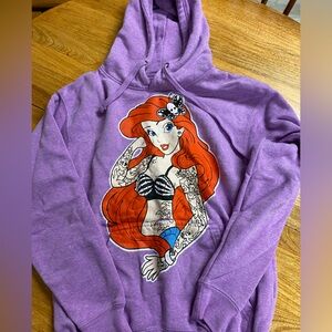Tattooed Disney ariel hooded Womens small purple sweatshirt